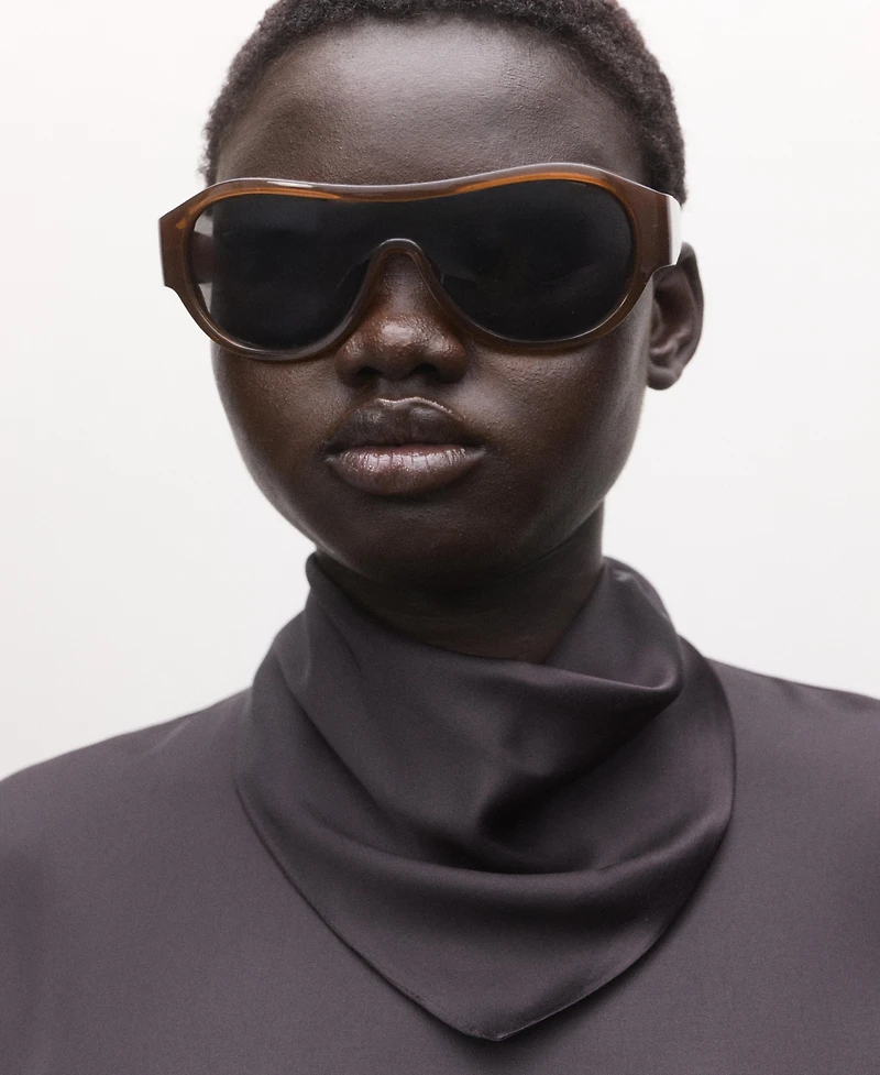 Mango Women's Satin Turtleneck Blouse