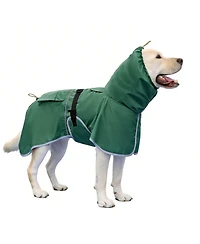 Aronkl Adjustable Hooded Raincoat for Medium Large Dogs with Reflective Edges