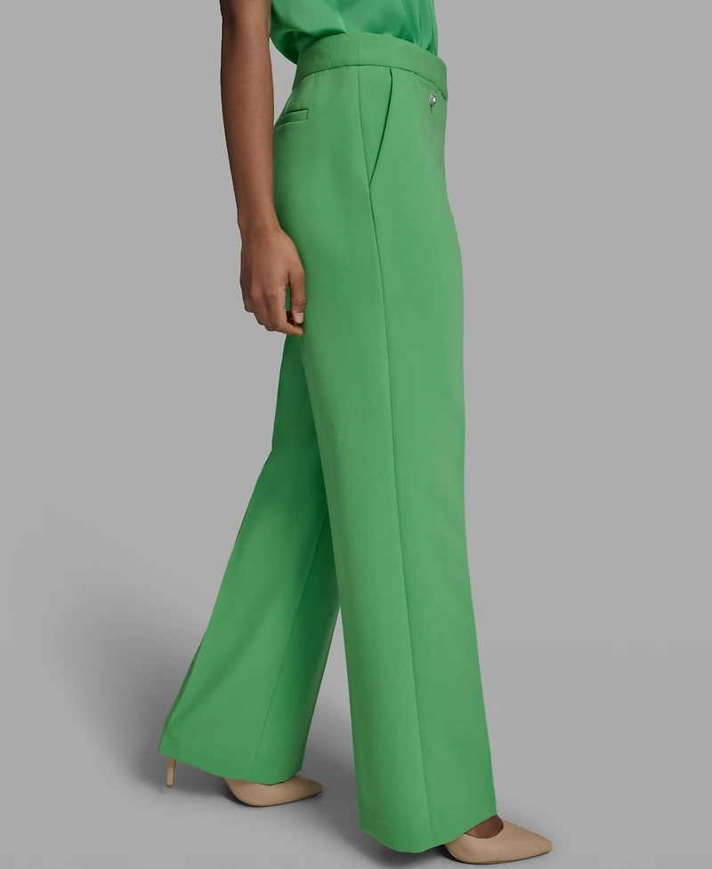 Karl Lagerfeld Paris Women's Flare Front-Zipper Pants