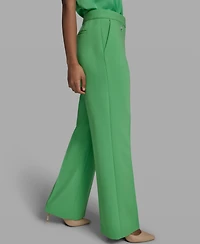 Karl Lagerfeld Paris Women's Flare Front-Zipper Pants