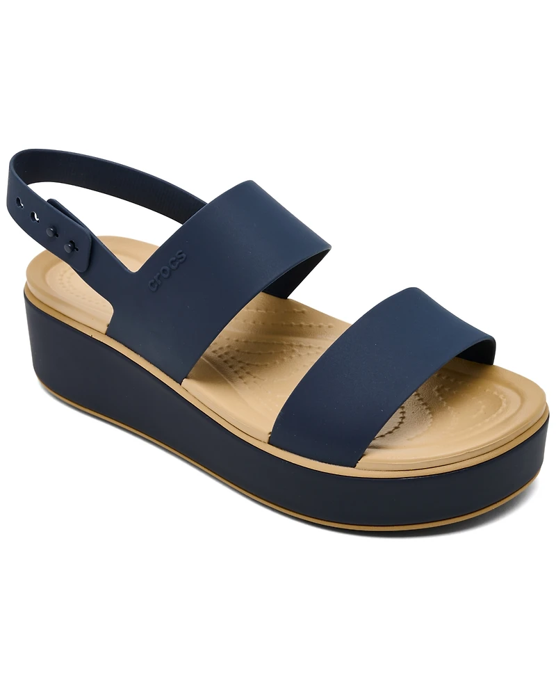 Crocs Women's Brooklyn Matte Wrap Low Wedge Sandals from Finish Line