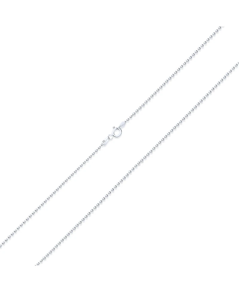 Bling Jewelry Simple Thin 2MM Sterling Silver Bead Ball Chain Necklace 16 Inch