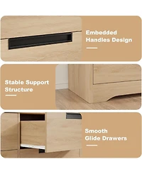 gaomon 4 Drawer Dresser , Chest of Drawers with Embedded Handles Design, Wooden Dresser Organizer for Living