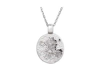 Little Sky Stone Birth Flower Silver Pendant Necklace