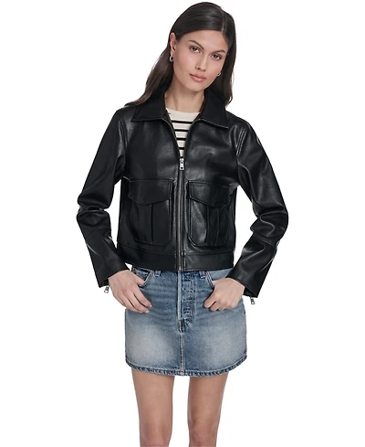 Levi's Women's Faux Leather Zip-Front Jacket