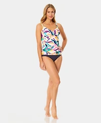 Anne Cole Women's Underwire Surplice Tri Printed Tankini Top