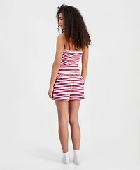 Just Polly Juniors Lace Trim Loungewear Camisole Tie Front Shorts