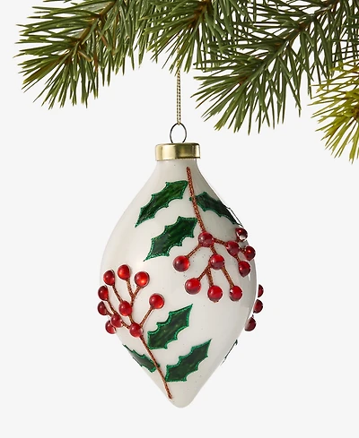 Holiday Lane Christmas Cheer Glass Drop Ornament, Macy's Exclusive