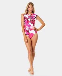 Anne Cole Women's Flutter Zipper-Front One-Piece Swimsuit