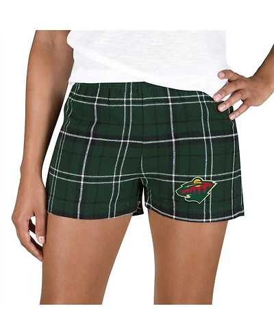 Concepts Sport Women's Hunter Green/Black Minnesota Wild Ultimate Flannel Shorts