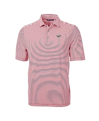 Cutter & Buck Men's Cardinal Arkansas Razorbacks Virtue Eco Pique Stripe Polo Shirt
