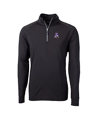 Cutter & Buck Men's Black New England Patriots Adapt Eco Knit Stretch Quarter-Zip Throwback Pullover Sweatshirt