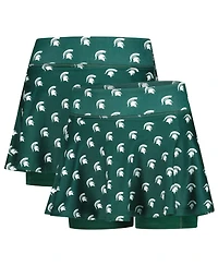 ZooZatz Big Girls Green Michigan State Spartans All-Over Print Tennis Skort