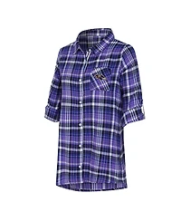 Concepts Sport Women's Purple Baltimore Ravens Laney Plaid Tri-Blend Full-Button Nightshirt