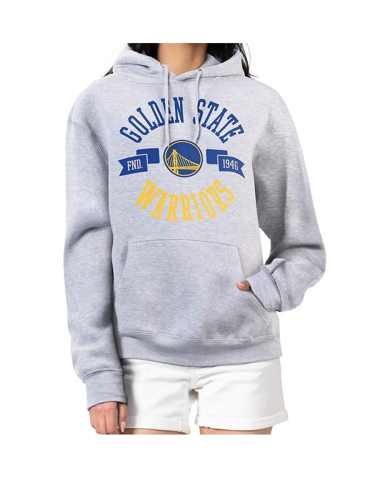 G-iii 4Her by Carl Banks Women's Heather Gray Golden State Warriors City Pullover Hoodie
