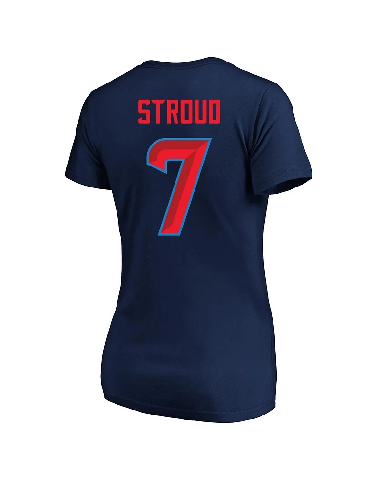 Fanatics Women's C.j. Stroud Navy Houston Texans Plus Fair Catch Name Number Scoop Neck T-Shirt