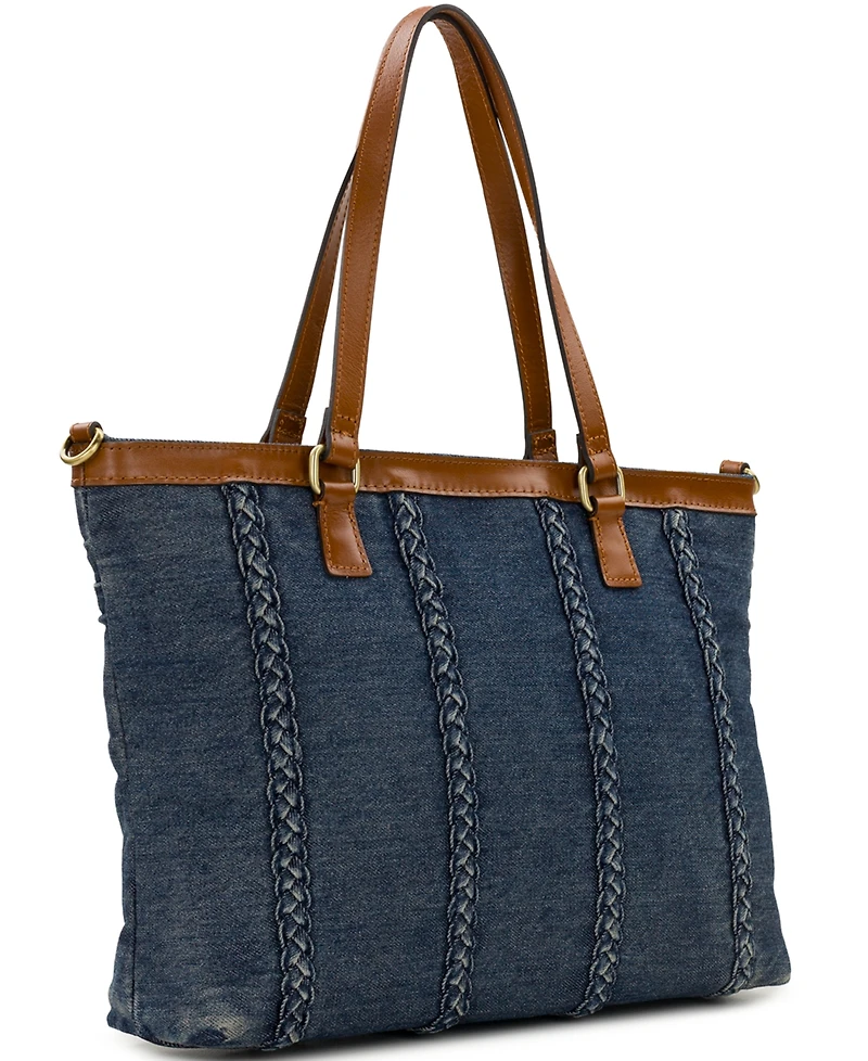 Patricia Nash Nadine Medium Denim Crossbody Tote Bag