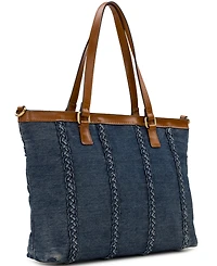 Patricia Nash Nadine Medium Denim Crossbody Tote Bag