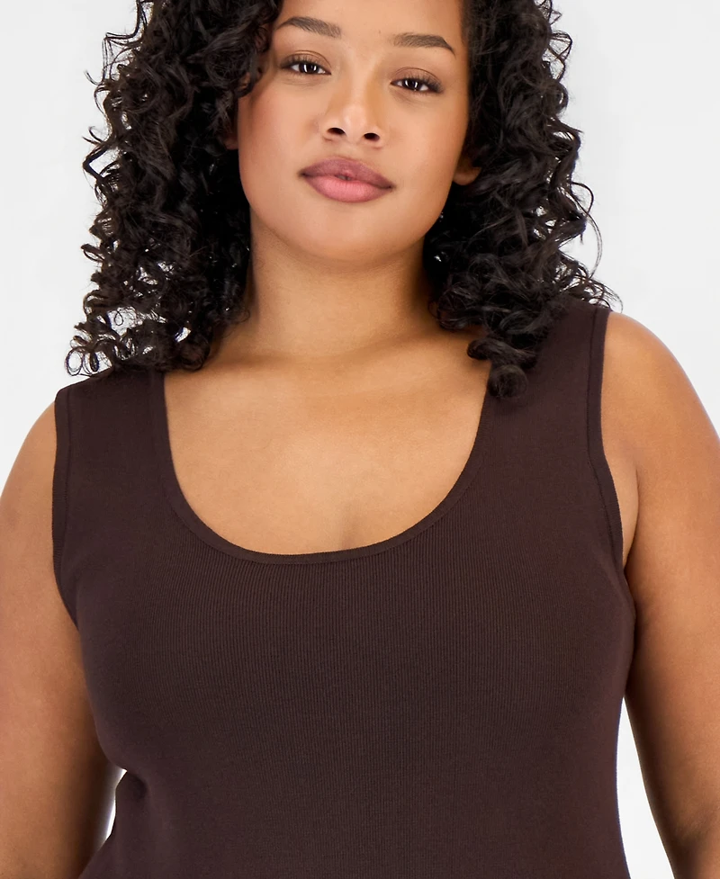 Tahari Asl U-Neck Sleeveless Sweater