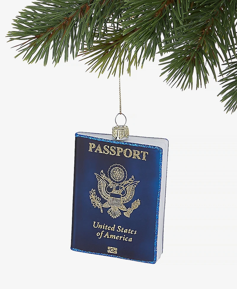 Holiday Lane Around the World Glass Passport Ornament, Macy's Exclusive