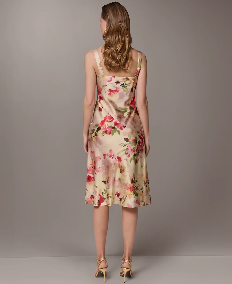 Donna Karan New York Women's Floral A-Line Midi Dress