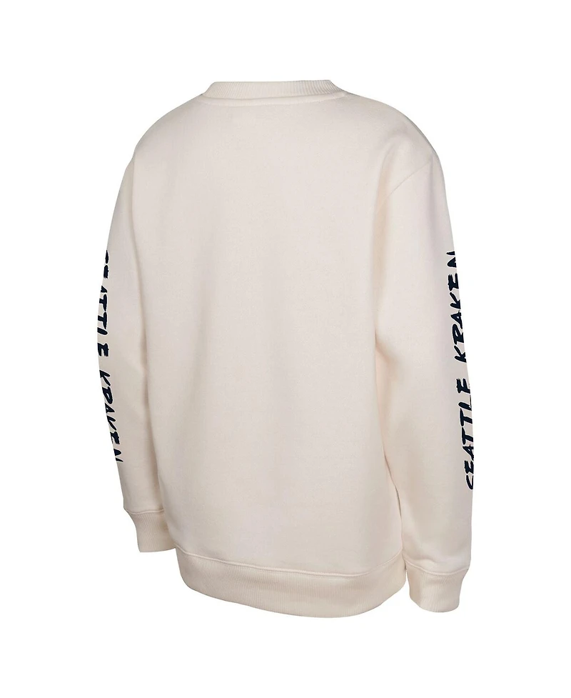 Outerstuff Big Boys and Girls Cream Seattle Kraken Star Power Pullover Sweatshirt