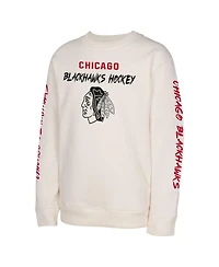 Outerstuff Big Boys and Girls Cream Chicago Blackhawks Star Power Pullover Sweatshirt