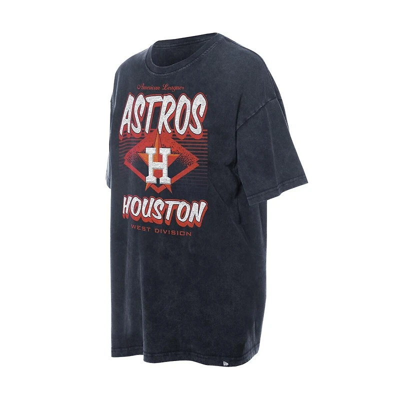 New Era Women's Navy Houston Astros Mineral Wash Oversized T-Shirt