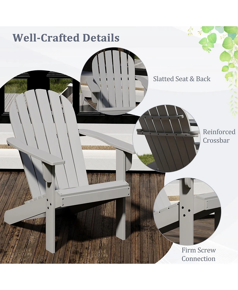 Gymax 2PCS Patio Adirondack Chair w/ Inclined Seat High Backrest and Wide Armrests
