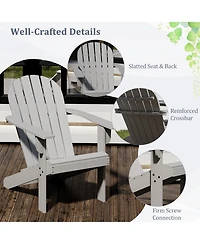 Gymax 2PCS Patio Adirondack Chair w/ Inclined Seat High Backrest and Wide Armrests