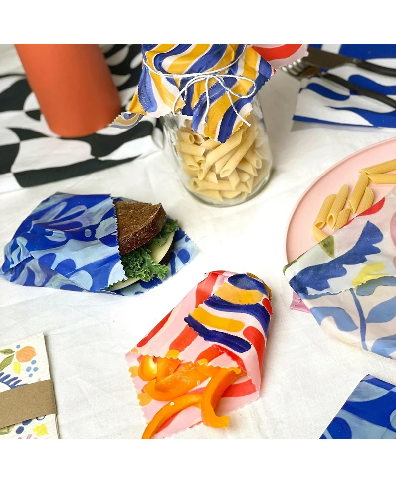 Supra Endura Poppy Garden Print Beeswax Wrap 3 pack