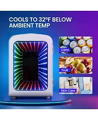 Antarctic Star 4L Portable Mini Fridge with Vibrant Led Gaming Lights
