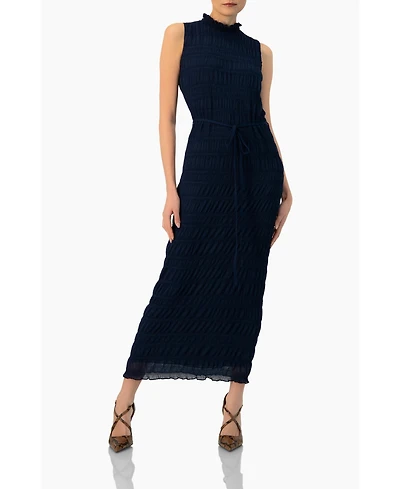 Ivonne Women's Sleeveless Long Pleated Dress