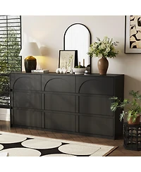 Homsee 63" 9-Drawer Wooden Dresser with Elegant Design – Bedroom Storage Chest