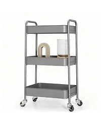 Yigii Metal Rolling Cart with Wheels for Kitchen, Bathroom, & More - Easy Assembly, Durable