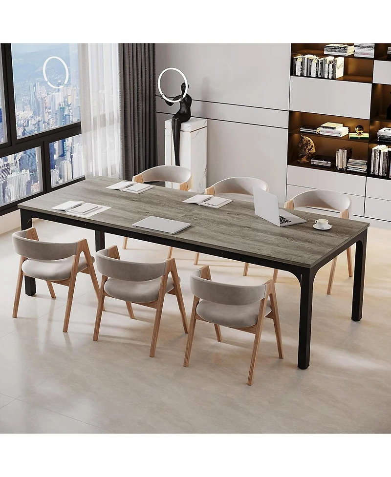 Tribesigns 6.5ft Conference Room Table, 157.48" W x 55.12" D Large Office Meeting Table (4 Pcs)