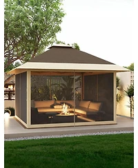 gaomon 13x13 Ft Gazebo Tent Outdoor Pop Up Canopy with Netting, Adjustable Height Instant Gazebos