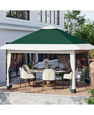 gaomon 13x13 Ft Gazebo Tent Outdoor Pop Up Canopy Tent with Netting, Adjustable Height Instant Gazebos