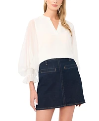 Vince Camuto Women's Split-Neck Long-Sleeve Top