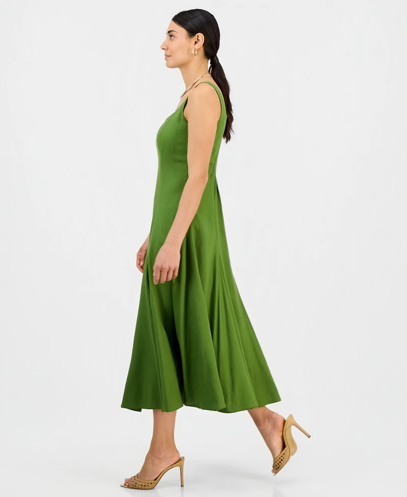 I.n.c. International Concepts Petite Square-Neck Linen Dress, Macy's Exclusive