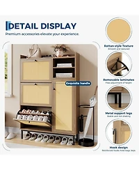gaomon Shoe Cabinet for Entryway with 3 Flip Drawers Freestanding Shoe Organizer Cabinet with Metal Legs for Hallway Storage