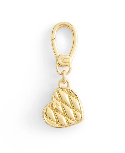 Coach Gold Collectible Signature Quilted Heart Jewelry Charm