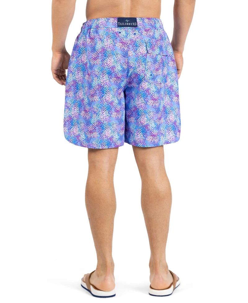 TailorByrd Men's Brushstroke Printed Swim Shorts