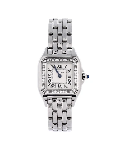 Pre-Owned Cartier Panthere de Cartier Quartz Watch in Stainless Steel with Diamond Bezel 22mm