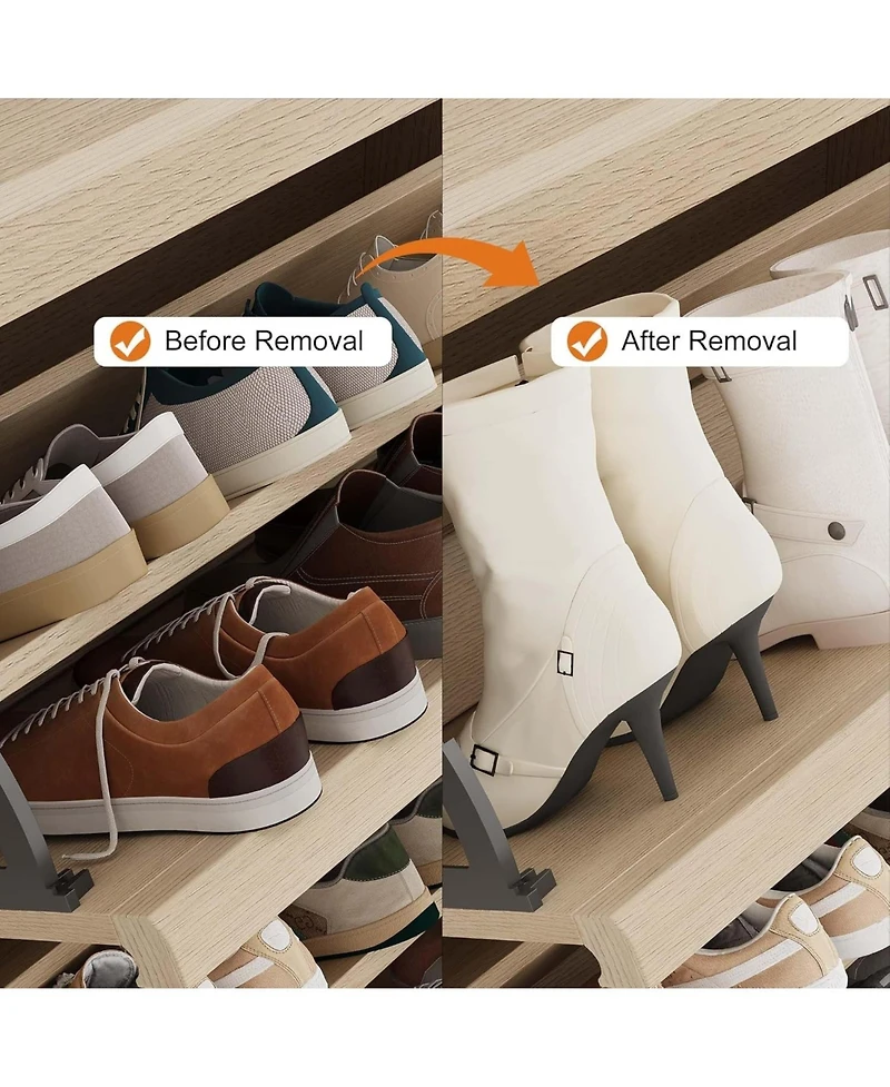 gaomon Shoe Cabinet with 3 Flip Drawers Wooden Cabinet with Adjustable Shelves,Hidden Handle Modern Shoe Organizer for Entryway Hallway Living Room