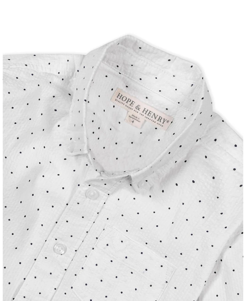 Hope & Henry Boys Organic Long Sleeve Seersucker Shirt