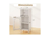 Slickblue Wood Bathroom Side Storage Cabinet with Adjustable Shelf