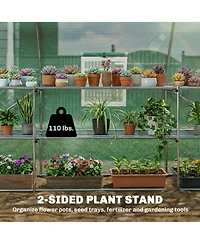 Outsunny Walk-in Tunnel house with Shelves, Hoop