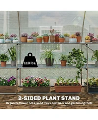 Outsunny Walk-in Tunnel house with Shelves, Hoop