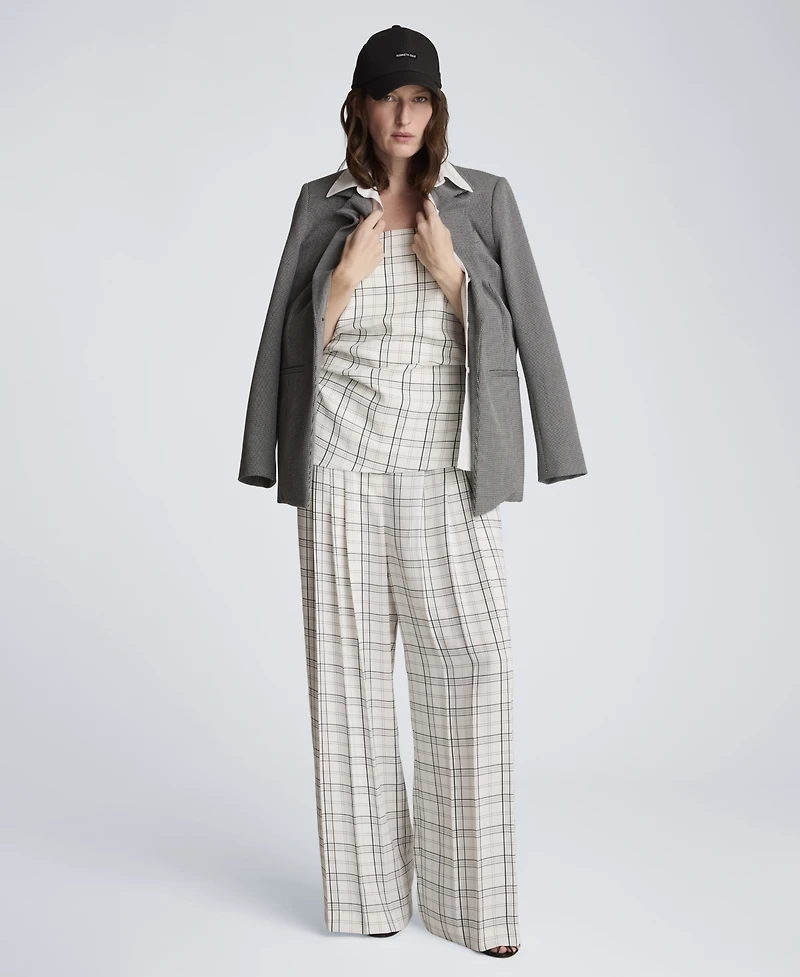 Kenneth Cole Women's Plaid Halter Neck Bustier Top